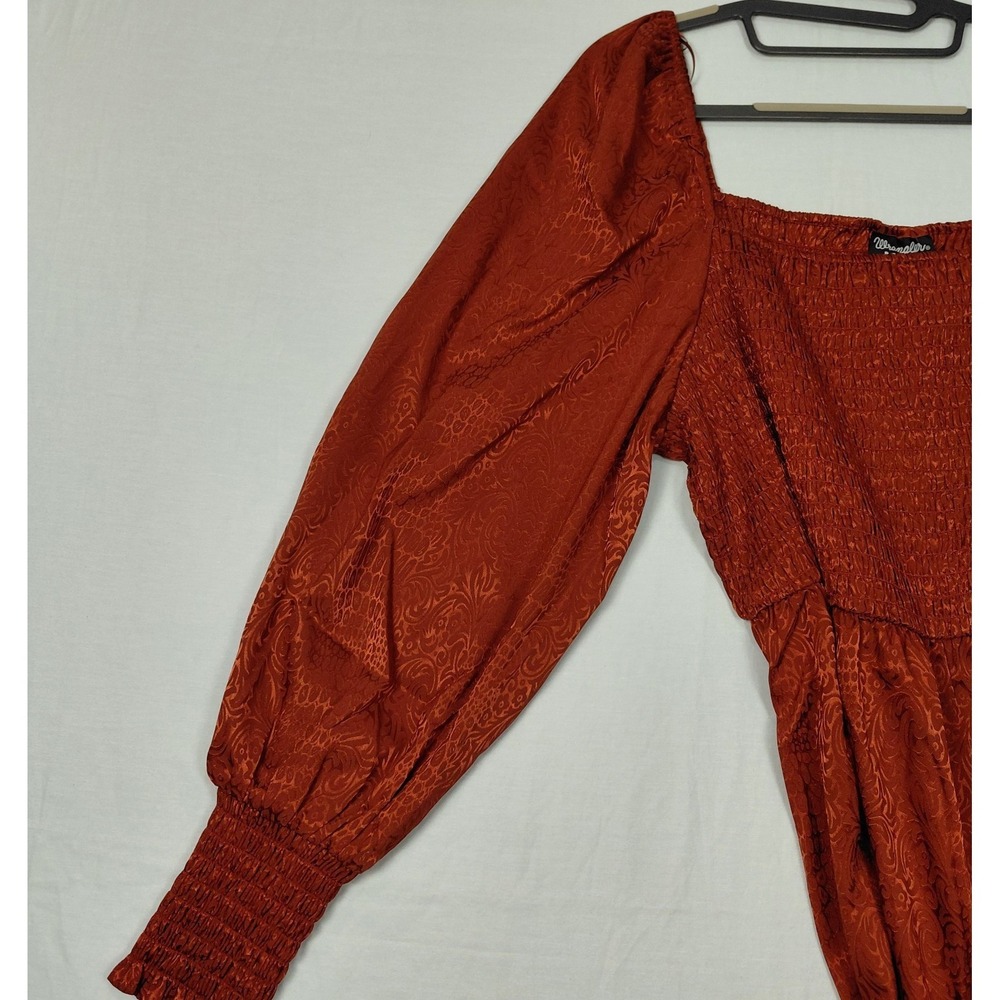 NWT Peasant Dress XXL Square Neck Smocked Bodice Puff Long Sleeves BOHO Prairie - Picture 5 of 15